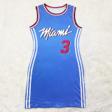 Casual Sleeveless Double-sided Pattern Printed Webbing Basketball Mini Dress