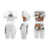 Casual Printed Queen Summer Short Set