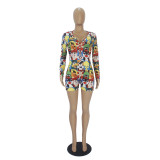 Sexy Pattern Printed Home Shorts Romper