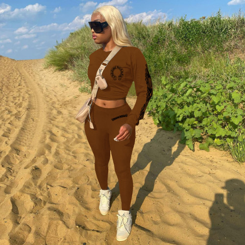 Autumn Woman Clothing Printed 2 Piece Jogger Set