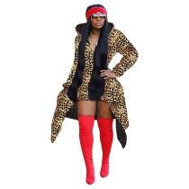 Irregular Printed Hooded Tail Jacket Irregular Printed Hooded Tail Jacket
