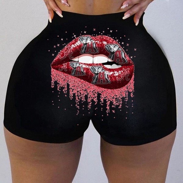 Sexy Ladies Low Waist Graphic Printed Yoga Shorts