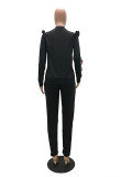 Casual Ribbon Fungus Shoulder Sports 2 Pcs Outfits
