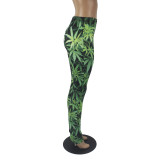 Casual Pattern Printed Yoga Trousers