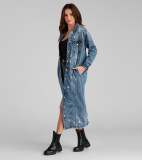 Fashion Women's Ripped Long Sleeve Denim Long Cardigan Trench