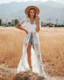 Mesh Embroidered Beach Cardigan Dress
