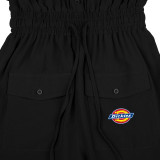 Classic Solid Offset Printed Long Sleeve Cargo Jumpsuit