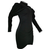 Irregular Lantern Sleeve Club Dress