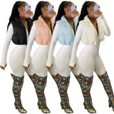 Solid Color Sleeveless Stand Collar Crop Vest Padded Jacket