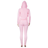 Autumn Winter Double-sided Fleece Vest Hooded Three Piece Set