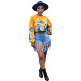 Casual Printed Long Sleeve Sweatshirt