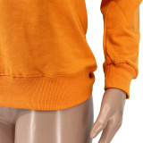 Women Loose Offset Pyrography Sweatshirt