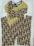 Women Loungewear Casual Fashion Print Zipper Long Sleeve Adjustable Collar Jumpsuit