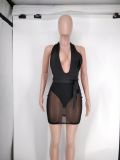 Sexy Mesh See-through Culottes Dress