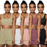 Casual Sports Double Vest and Shorts with Pocket