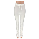 Solid Color Pleated Micro-flare Pants