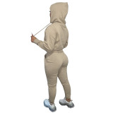 Women's Zipper Long Sleeve Sweatsuits Tracksuits Pockets Hoodie with Sweatpants Set Two Piece Outfit