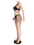 Lace-up Triangle Split Swimsuit