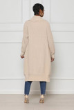 Women's Casual Solid Color Long Knit Cardigan Sweater Coat