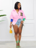 Casual Thread Stitching Colorful Button Embroidery Cardigan Irregular Shirts
