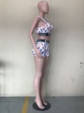 Casual Print Vest and Short