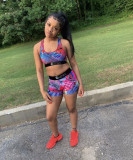 Casual Print Vest and Short