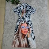 Fashion Digital Printing Casual Short Sleeve Swing Dress