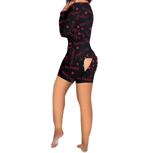 Sexy Pattern Printed Home Shorts Romper