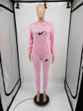 2022 Solid Printed Women Set Hooded Sweatshirt Jogger Pants Suit Tracksuit Matching Two Piece Set