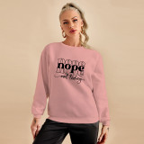 Women Loose Offset Pyrography Sweatshirt