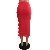 Hollow Knotted Long Beach Skirt
