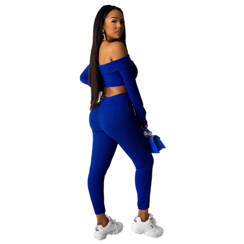 Pit Off Shoulder Crop Top and Trousers