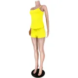 Solid Color Straps Short Outfits