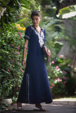 V Neck Cotton Embroidered Beach Dress