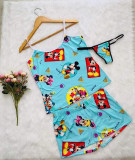 Casual Straps Graphic Print Shorts Suit Yoga Short Set