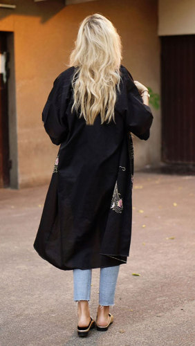Long Embroidered Beach Cardigan