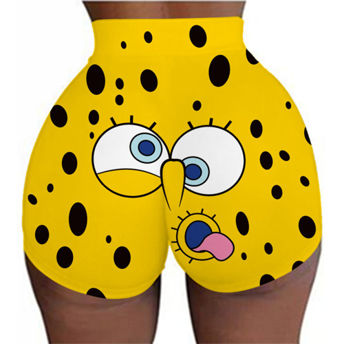 Ladies Shorts Pattern Printed Yoga Shorts