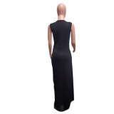 Casual Solid Patchwork O Neck Regular Jumpsuits with Single Shoulder Outwear