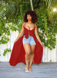 Red Sexy Straps Solid Heart Throb Top