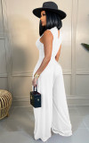 Solid Color Flared Straight Leg Trousers