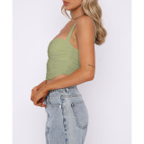 Fashion Pleated Cutout Camisole Top
