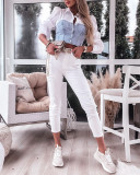 Denim stitching Ladies Shirt