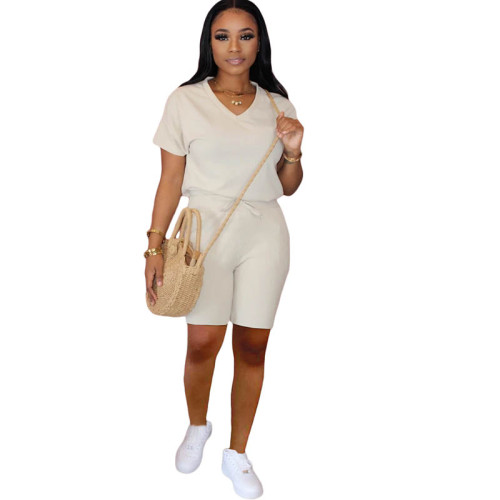 Solid Color Sports Two-Piece Set