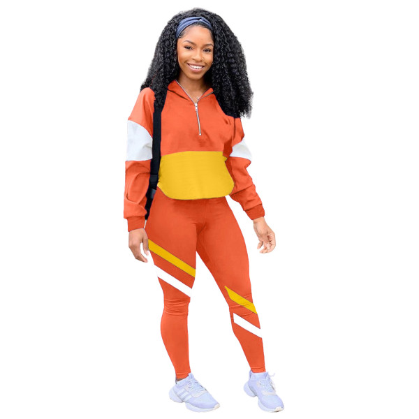 Casual Splicing Sport Pant Set