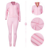 Autumn Winter Double-sided Fleece Vest Hooded Three Piece Set