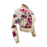 Trendy Printed Single-breasted Baseball Jacket