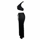 Sexy Halter Crop Top and Trousers