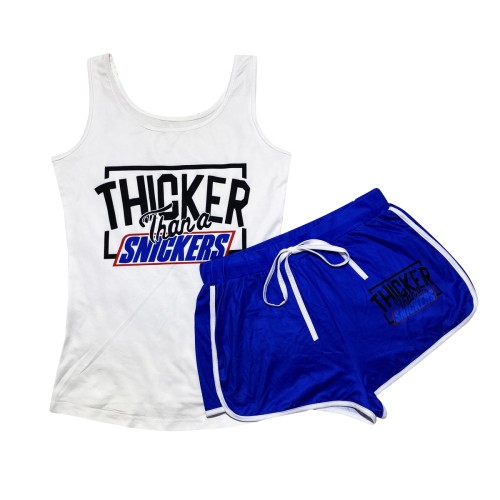 Sexy Graphic Print Vest Shorts Yoga Pants Suit