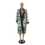Print Kimono Robes Outerwear For Women