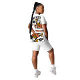 Casual Printed Queen Summer Short Set